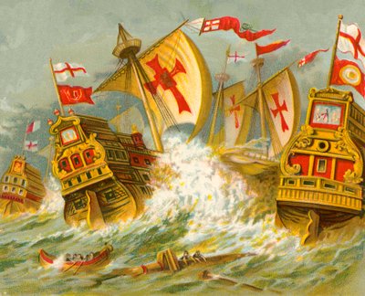 Nederlaag van de Spaanse Armada door English School